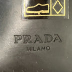 Prada Side Gore Leather Short Boots 36 Black — view 8