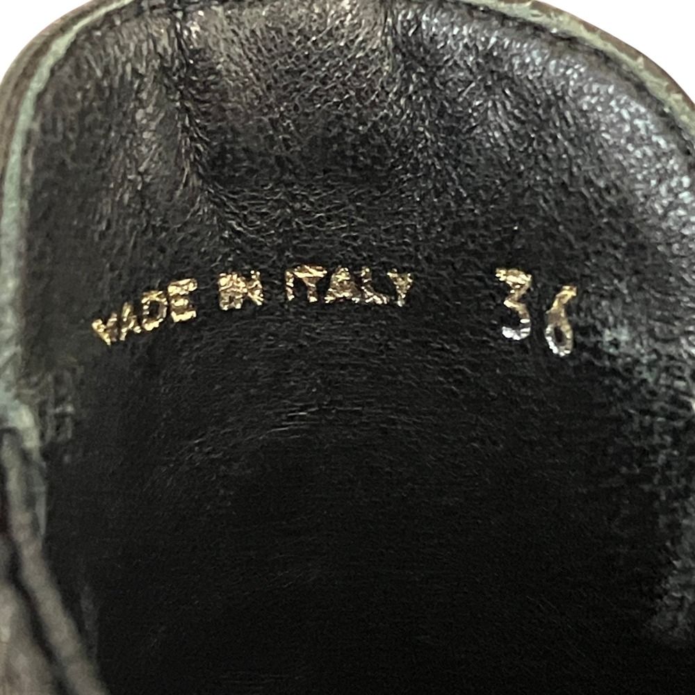 Prada Side Gore Leather Short Boots 36 Black — view 9