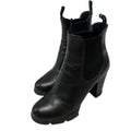 Prada Side Gore Leather Short Boots 36 Black