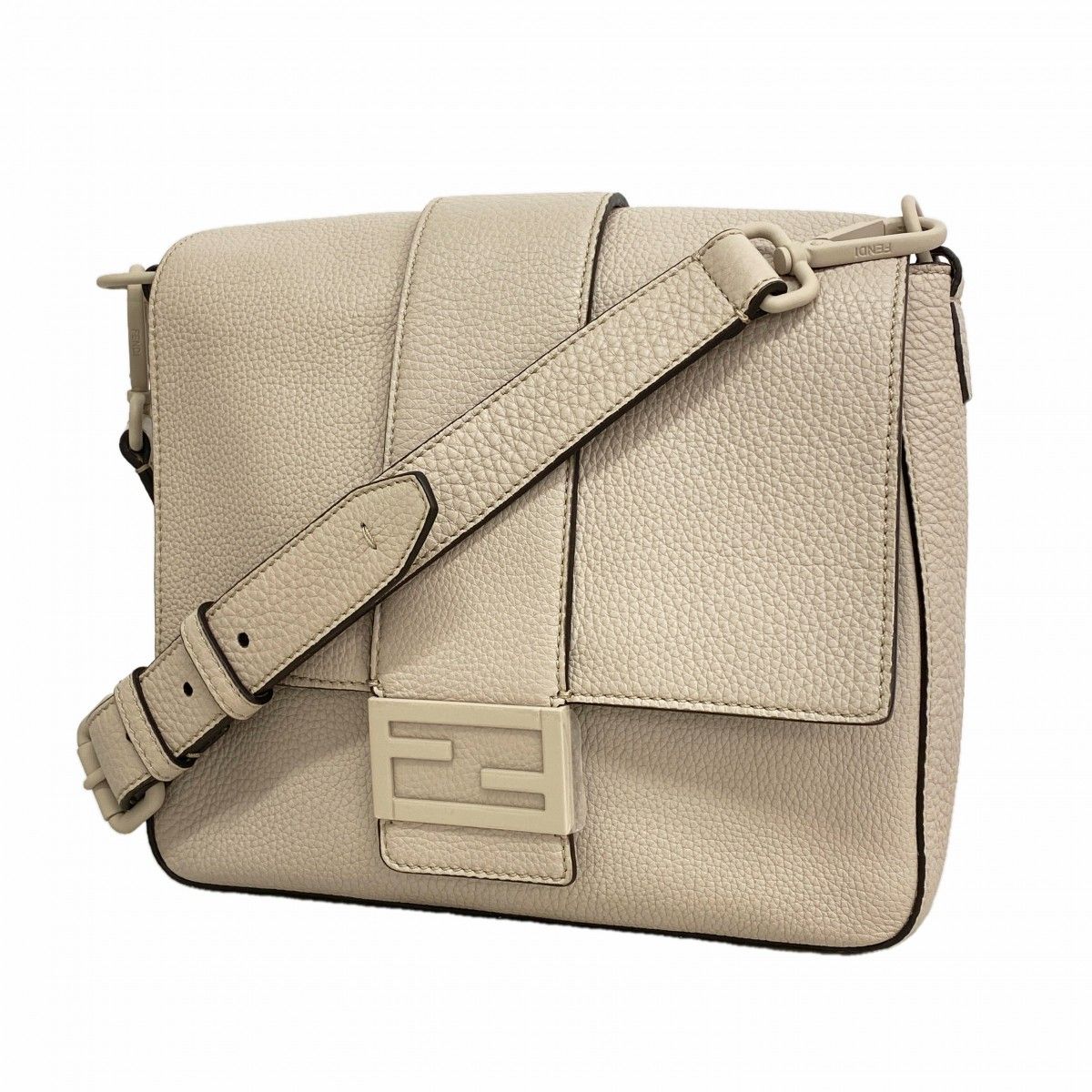 Fendi Shoulder Bag Bucket Messenger Leather Purple Silver