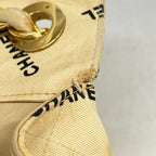 Chanel Shoulder Bag Deca Quilted Canvas Beige Gold — view 6