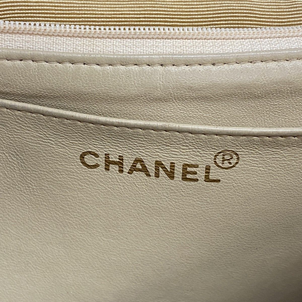 Chanel Shoulder Bag Deca Quilted Canvas Beige Gold — view 5