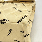 Chanel Shoulder Bag Deca Quilted Canvas Beige Gold — view 7