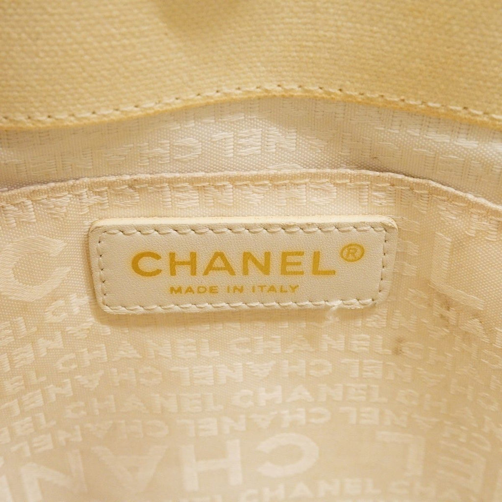 Chanel Tote Canvas Black White Gold — view 5