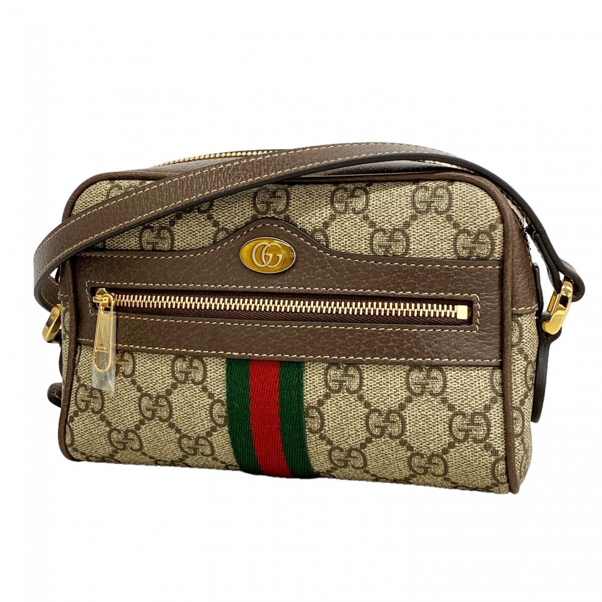 Gucci Shoulder Bag Ophidia Brown Gold