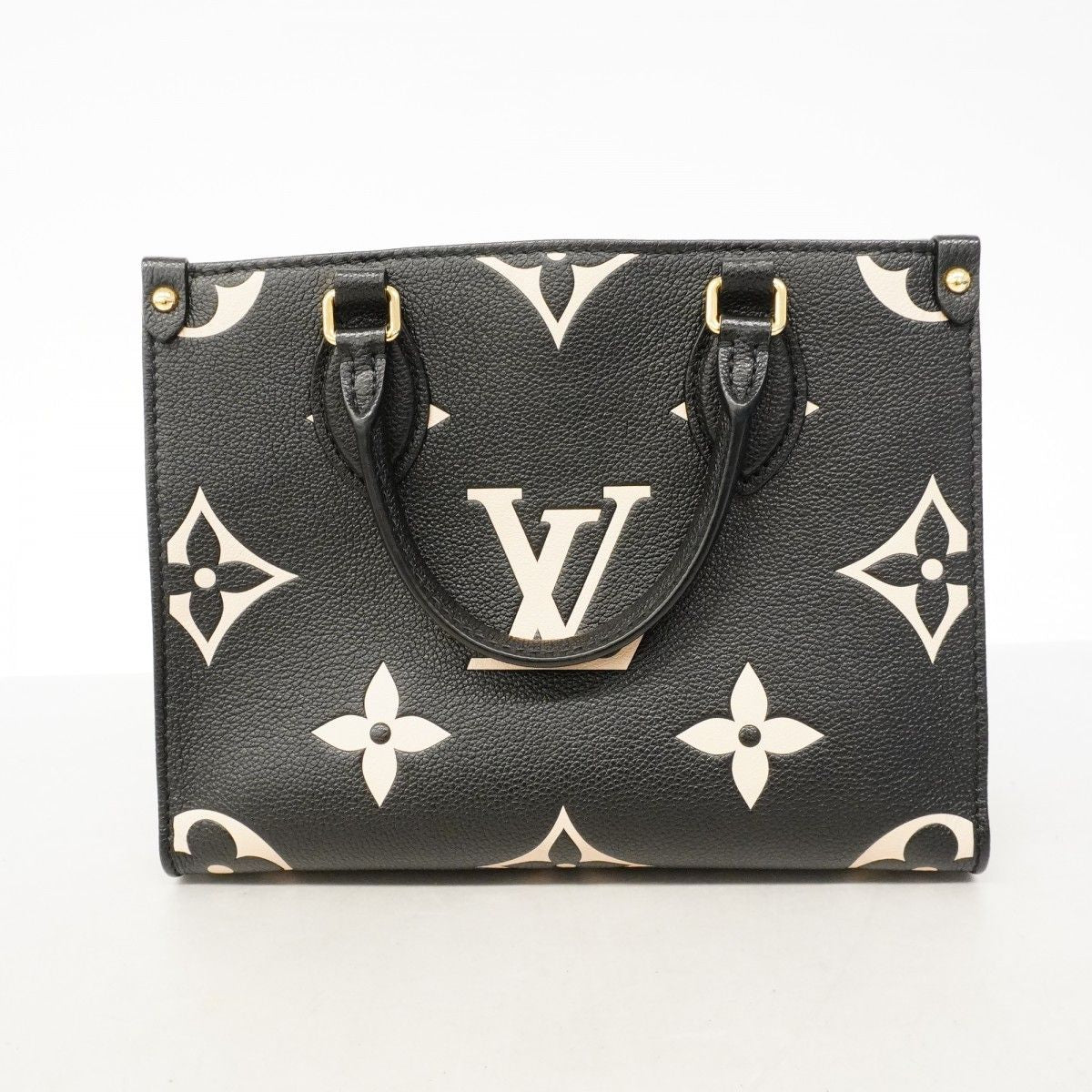 Louis Vuitton Handbag Monogram Empreinte Bicolor On The Go PM Black Beige 2-Way — view 8