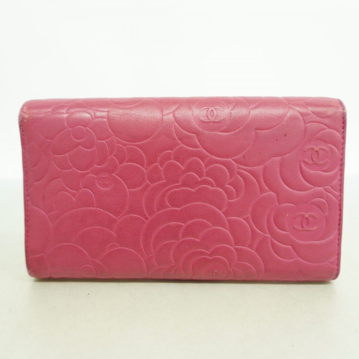 Chanel Trifold Wallet Camellia Lambskin Pink Gold — view 3