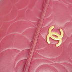 Chanel Trifold Wallet Camellia Lambskin Pink Gold — view 9