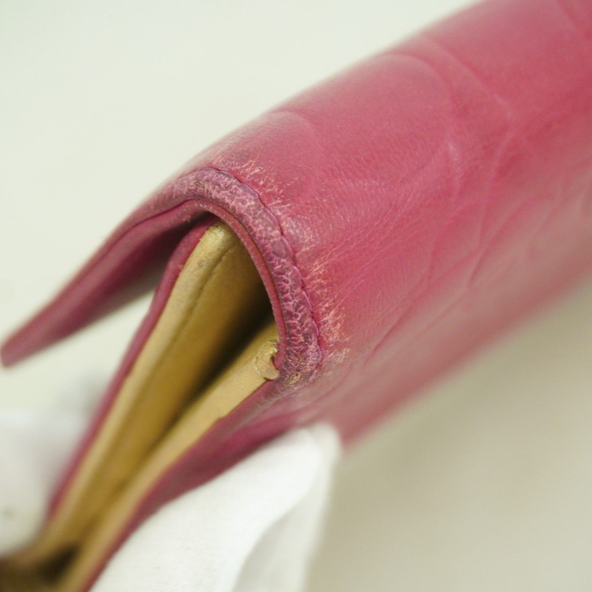 Chanel Trifold Wallet Camellia Lambskin Pink Gold — view 7