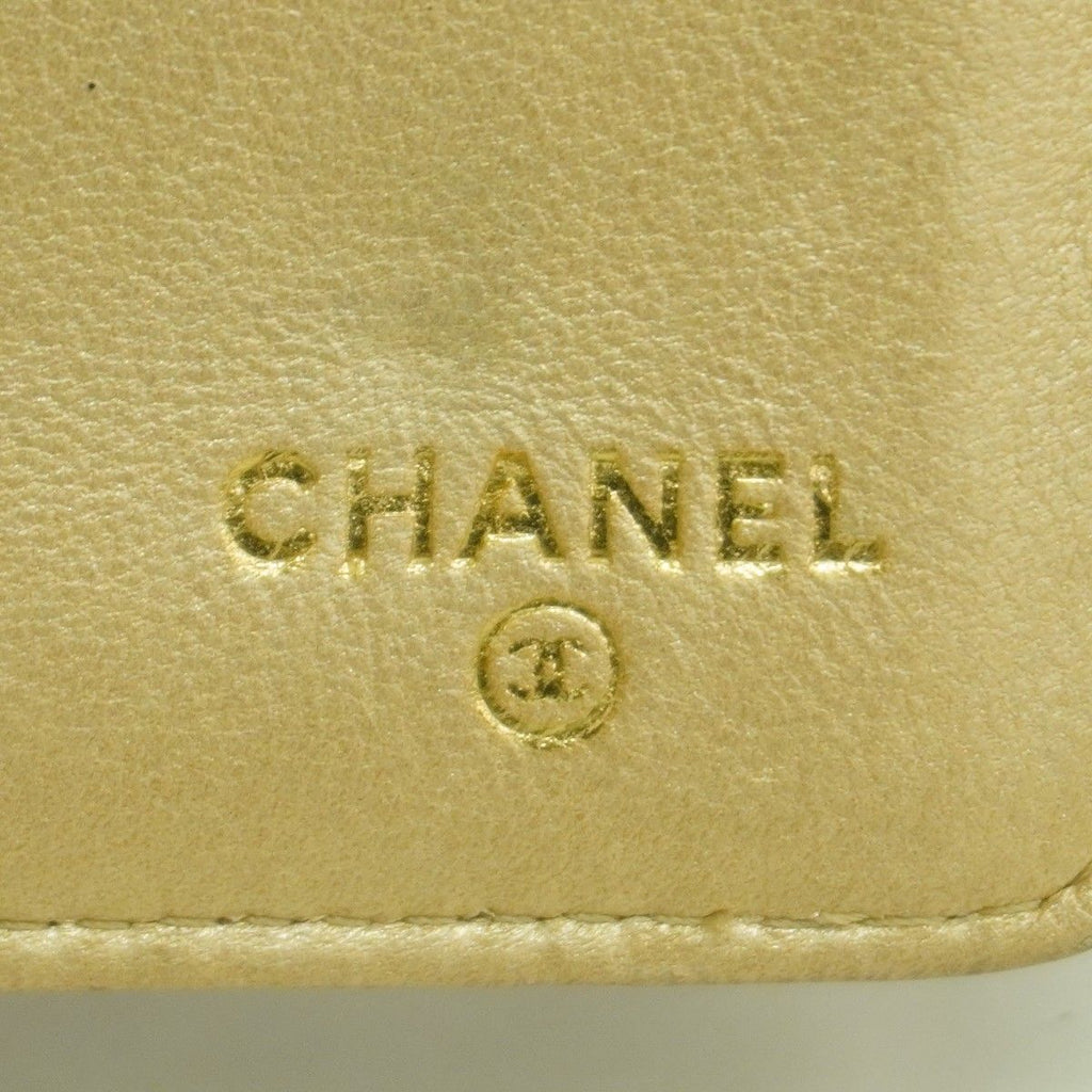 Chanel Trifold Wallet Camellia Lambskin Pink Gold — view 5