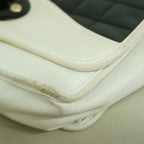 Chanel Shoulder Bag 2.55 Choco Bar Lambskin White Black Gold — view 6