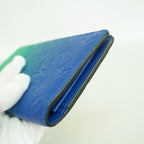 Louis Vuitton Wallet Taurillon Monogram Portefeuille Brazza Blue Green — view 6