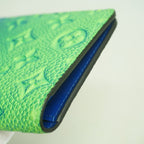 Louis Vuitton Wallet Taurillon Monogram Portefeuille Brazza Blue Green — view 5