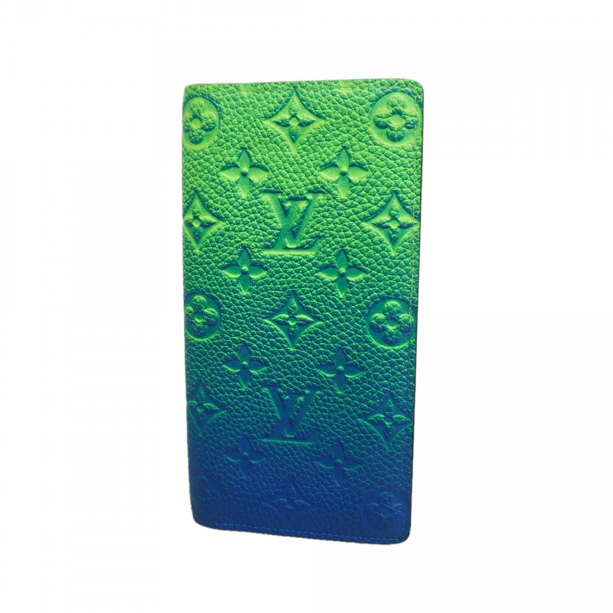 Louis Vuitton Wallet Taurillon Monogram Portefeuille Brazza Blue Green