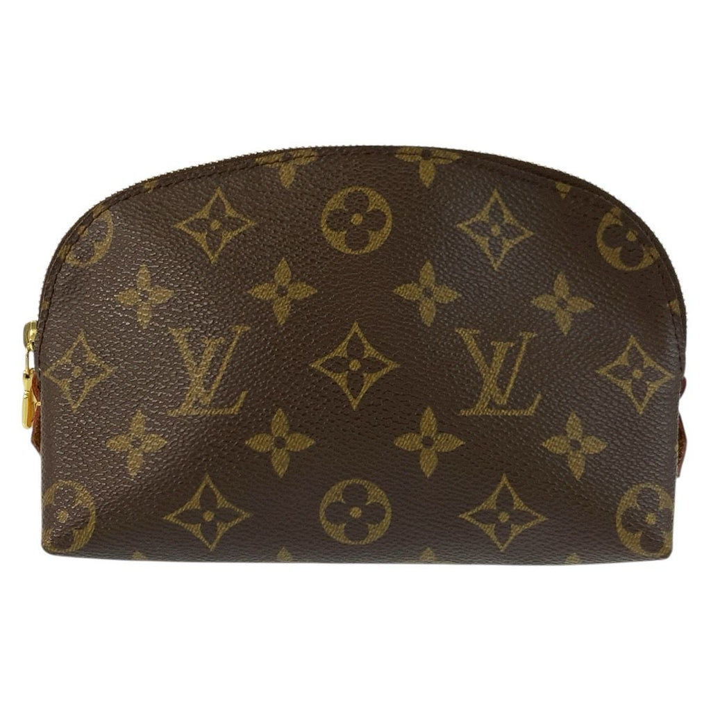 Louis Vuitton Monogram Pochette Cosmetic PM Brown Gold Pouch Makeup