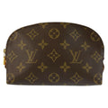 Louis Vuitton Monogram Pochette Cosmetic PM Brown Gold Pouch Makeup