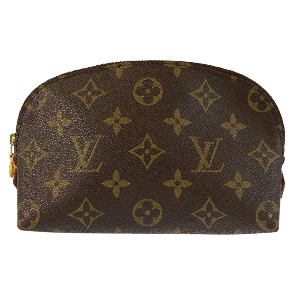 Louis Vuitton Monogram Pochette Cosmetic PM Brown Gold Pouch Makeup