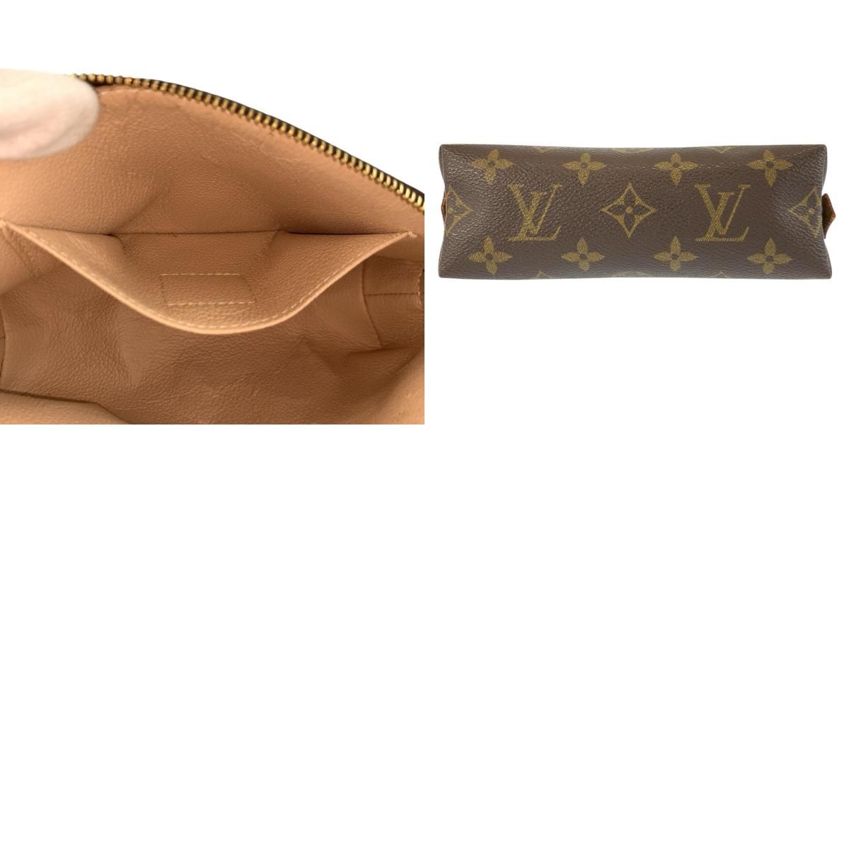 Louis Vuitton Monogram Pochette Cosmetic PM Brown Gold Pouch Makeup — view 9