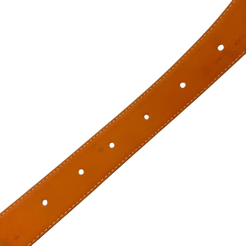 Celine Vintage Circle Logo Buckle Ball Tip Clasp Leather Belt Purple Gold — view 6