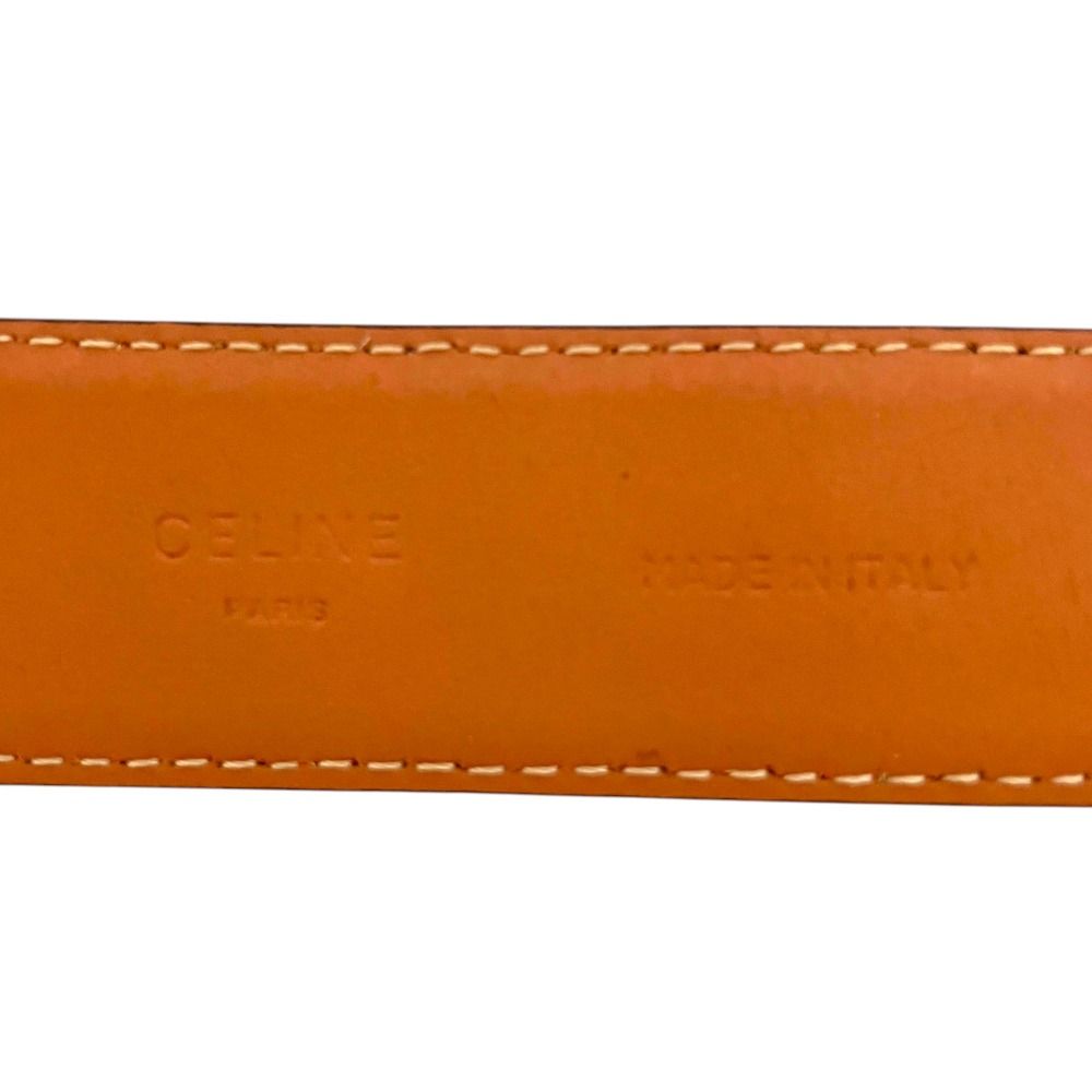 Celine Vintage Circle Logo Buckle Ball Tip Clasp Leather Belt Purple Gold — view 7