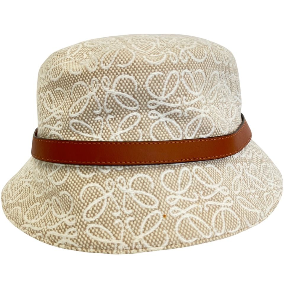 Loewe Anagram Jacquard Bucket Hat 59 Beige White