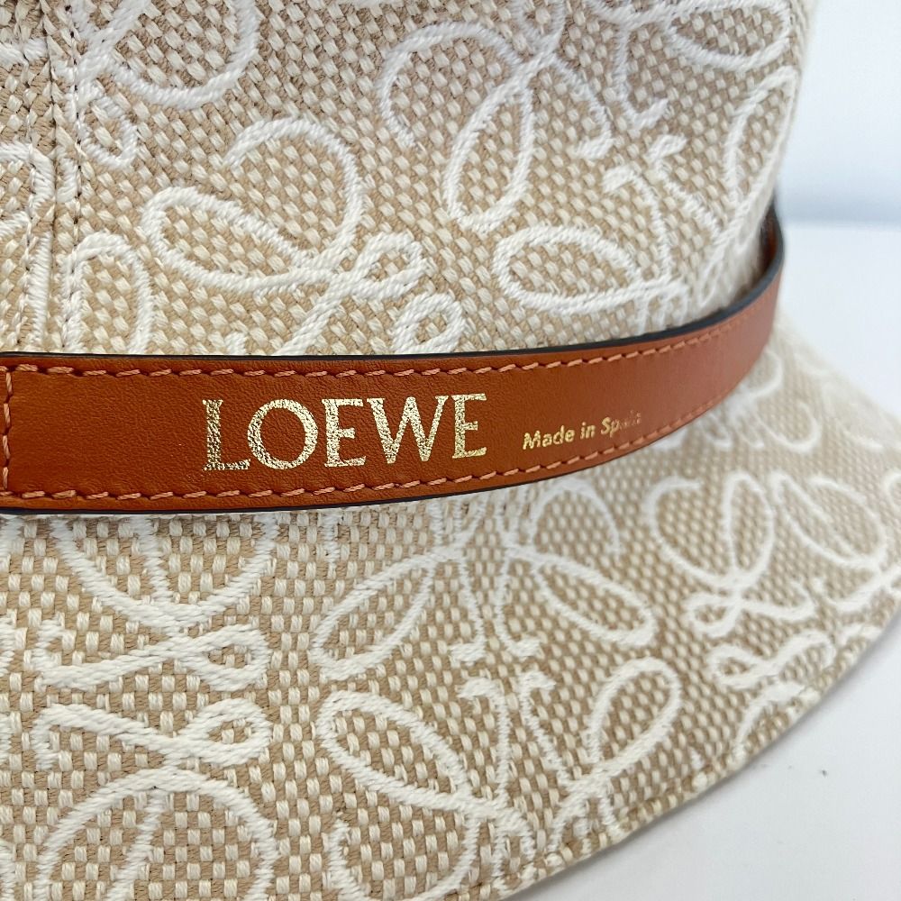 Loewe Anagram Jacquard Bucket Hat 59 Beige White — view 3