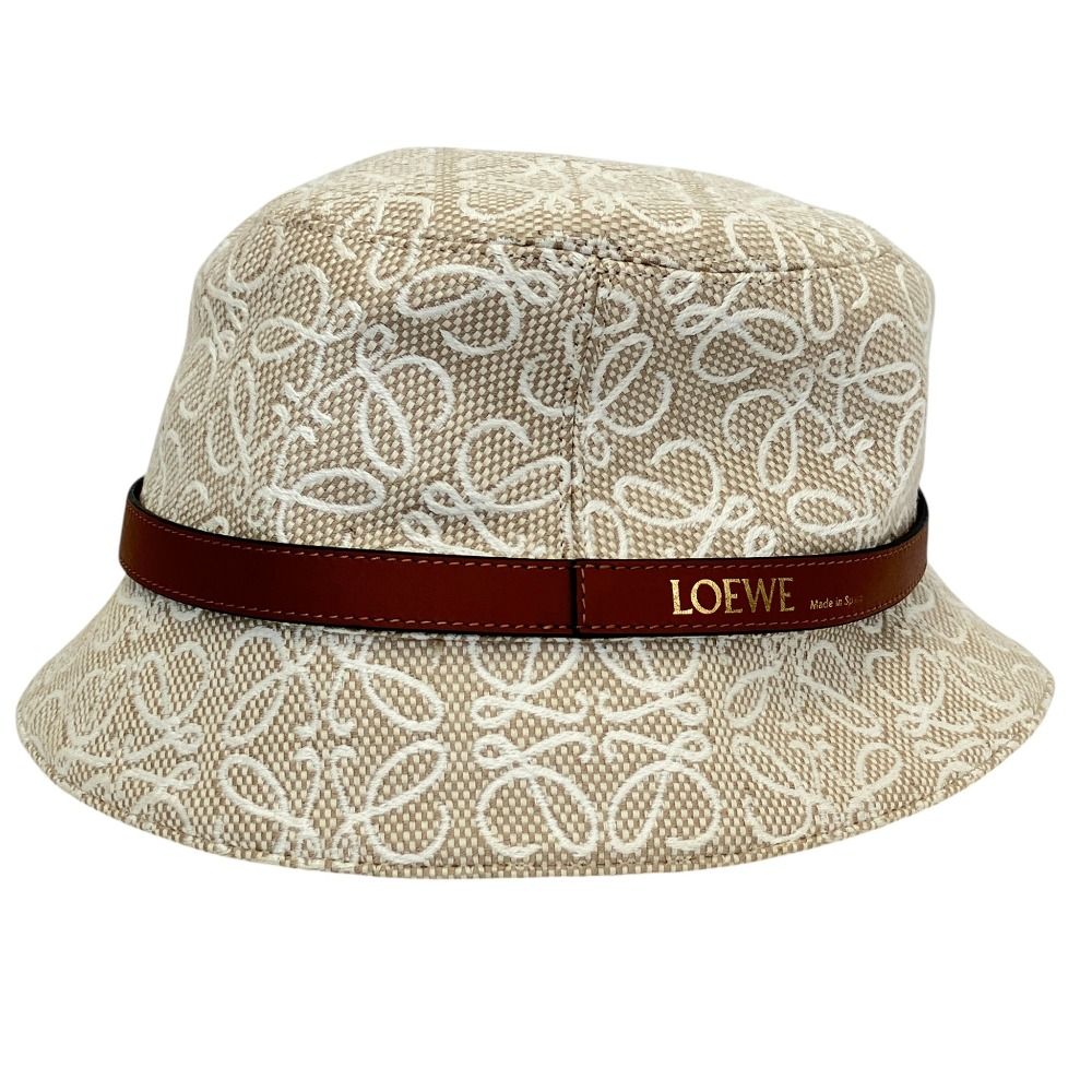 Loewe Anagram Jacquard Bucket Hat 59 Beige White — view 2