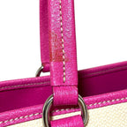 Prada Triangle Plate Canvas Tote Beige Pink — view 4