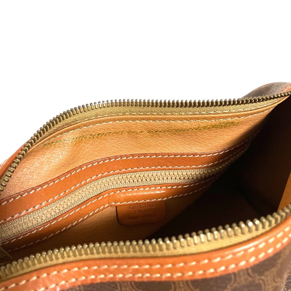 Celine Vintage Macadam Pattern Mini Boston Bag Drum Brown — view 8