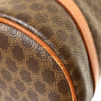 Celine Vintage Macadam Pattern Mini Boston Bag Drum Brown — view 5