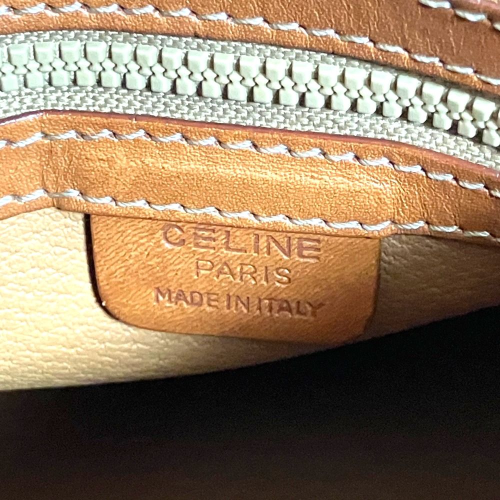 Celine Vintage Macadam Pattern Mini Boston Bag Drum Brown — view 9