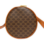Celine Vintage Macadam Pattern Mini Boston Bag Drum Brown — view 3