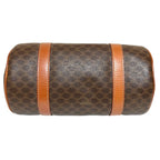 Celine Vintage Macadam Pattern Mini Boston Bag Drum Brown — view 4