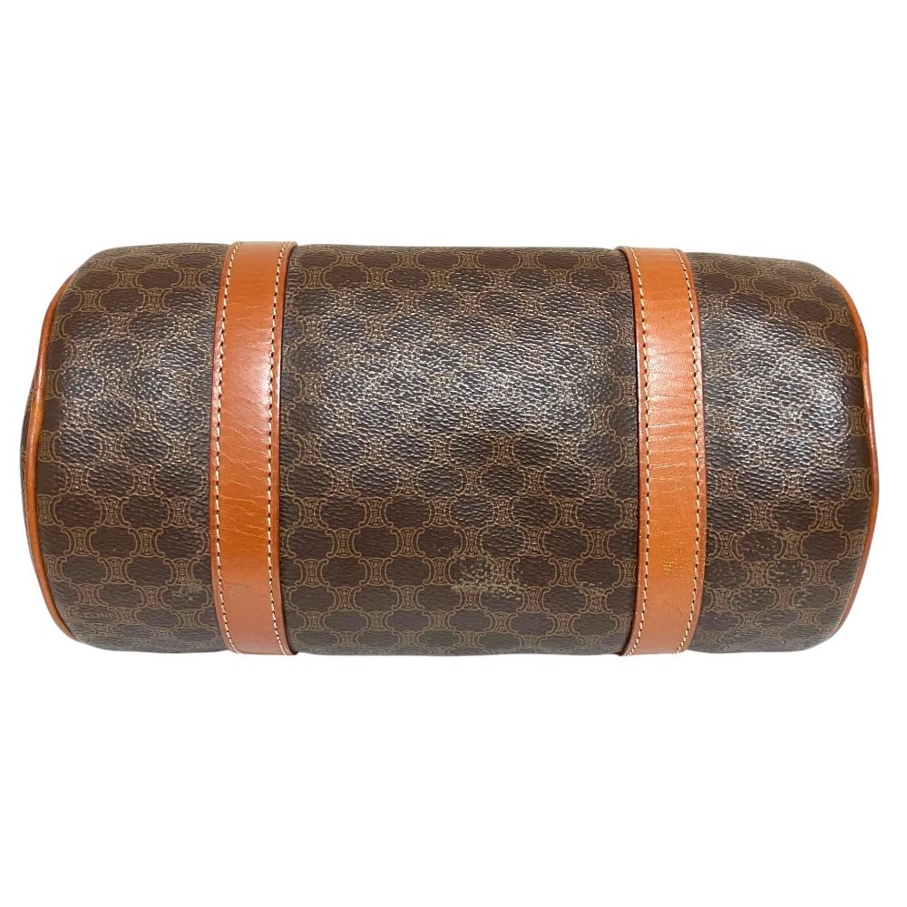 Celine Vintage Macadam Pattern Mini Boston Bag Drum Brown — view 4