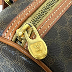 Celine Vintage Macadam Pattern Mini Boston Bag Drum Brown — view 6