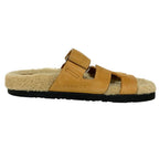 Hermes Chypre Shearling Strap Flat Sandals 35 Beige — view 2