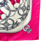 Hermes Cavalcadour Carre 90 Large Silk Scarf Pink — view 2