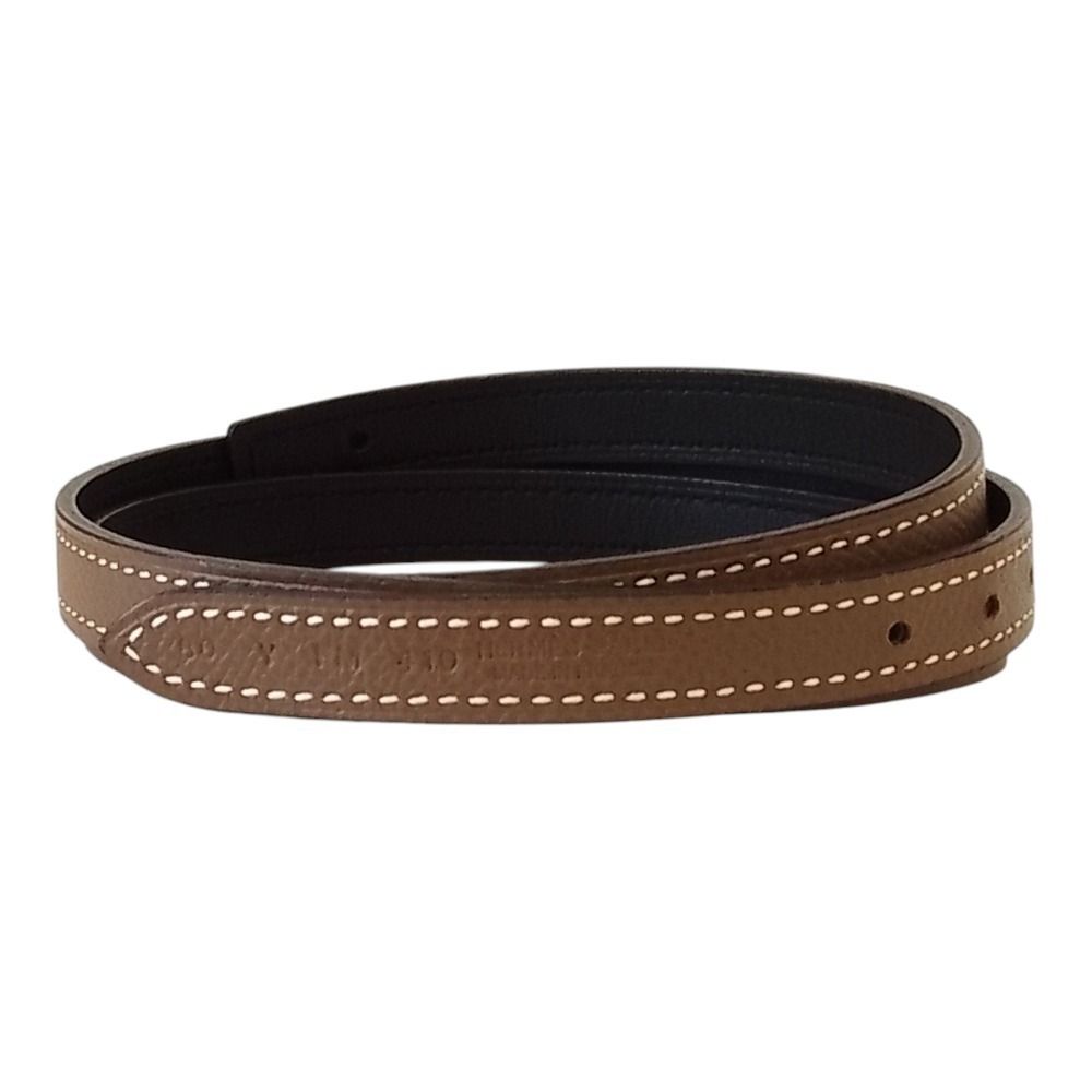 Hermes Reversible Narrow Belt 13 80 Black Gray Noir Etoupe — view 3