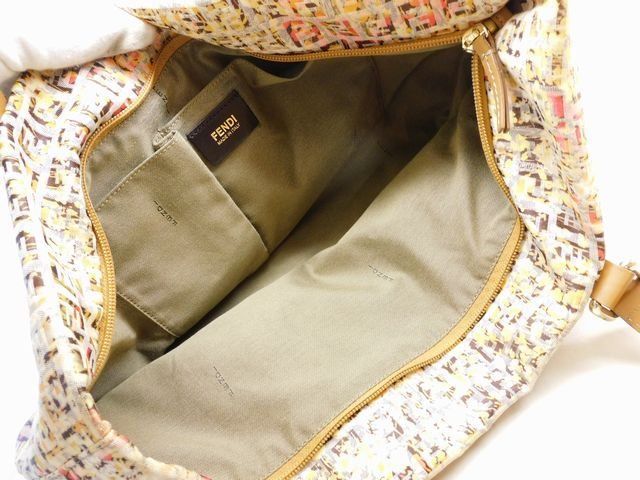 Fendi Zucchino Tote Canvas Leather Multicolor Charm — view 4