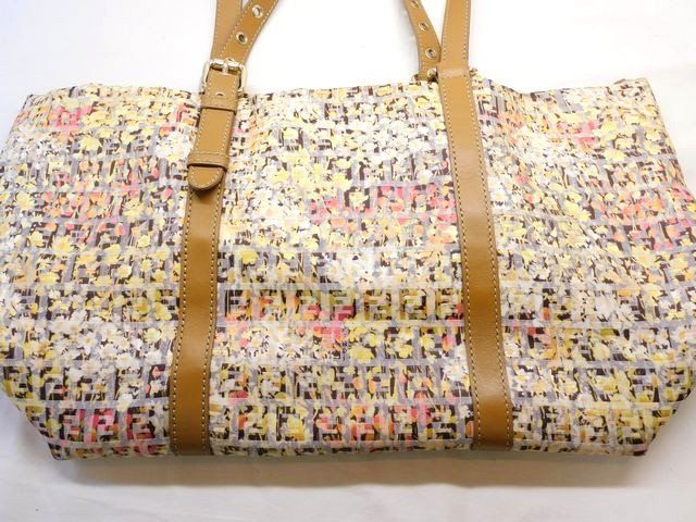 Fendi Zucchino Tote Canvas Leather Multicolor Charm — view 3