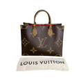 Louis Vuitton Monogram Giant Reverse Handbag On The Go MM Tote Brown