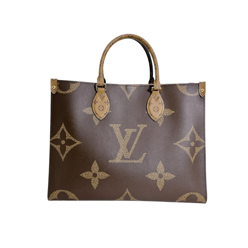 Louis Vuitton Monogram Giant Reverse Handbag On The Go MM Tote Brown — view 2