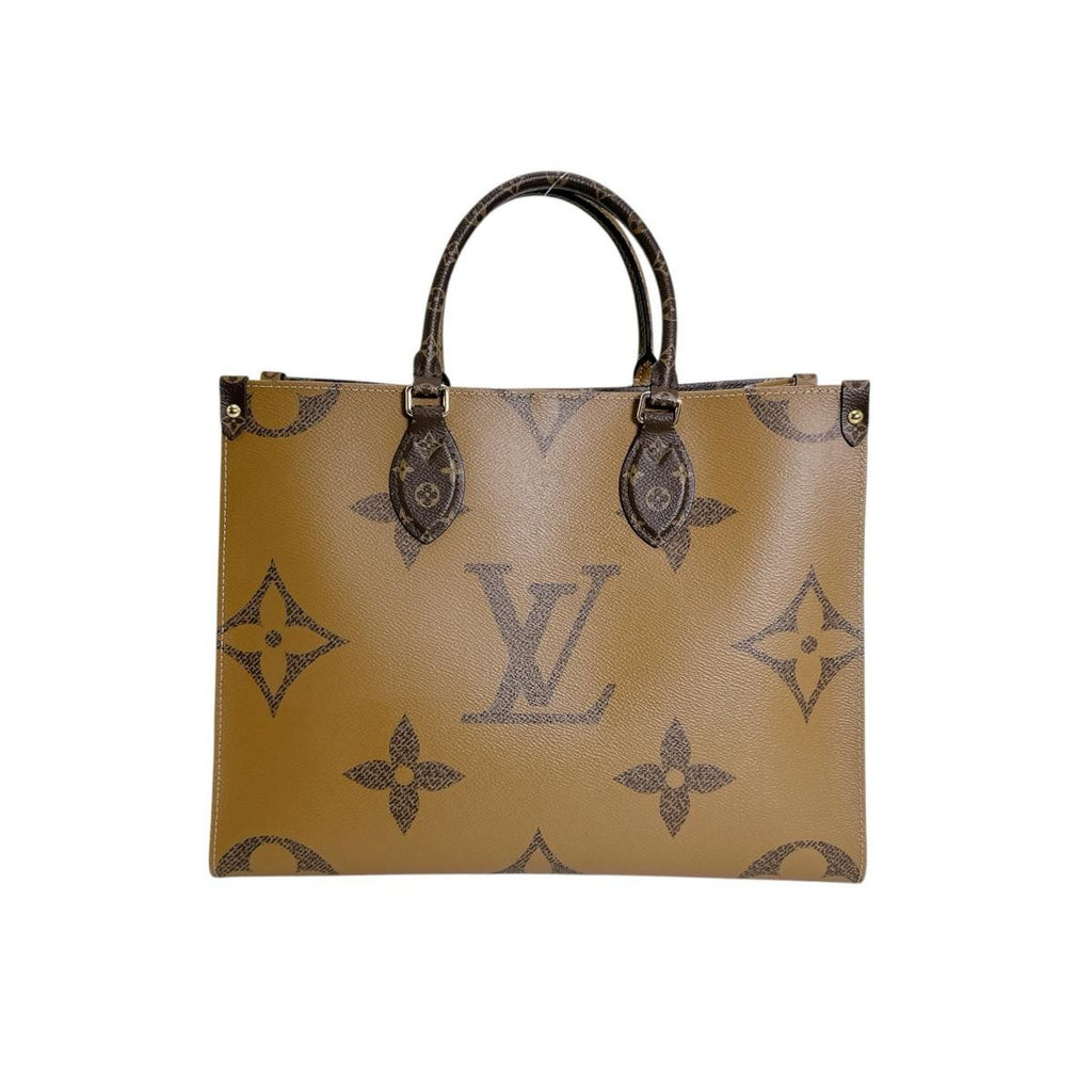Louis Vuitton Monogram Giant Reverse Handbag On The Go MM Tote Brown — view 3