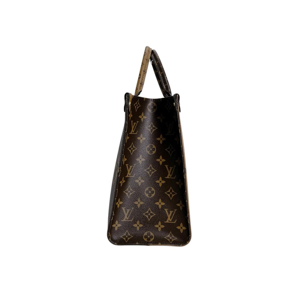 Louis Vuitton Monogram Giant Reverse Handbag On The Go MM Tote Brown — view 4