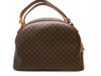 Celine Vintage Handbag Brown Leather Macadam Pattern Gold — view 2