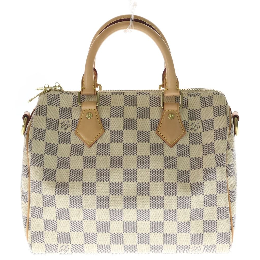 Louis Vuitton Damier Azur Speedy Bandouliere 25 2-Way Shoulder Bag Beige Leather
