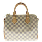 Louis Vuitton Damier Azur Speedy Bandouliere 25 2-Way Shoulder Bag Beige Leather