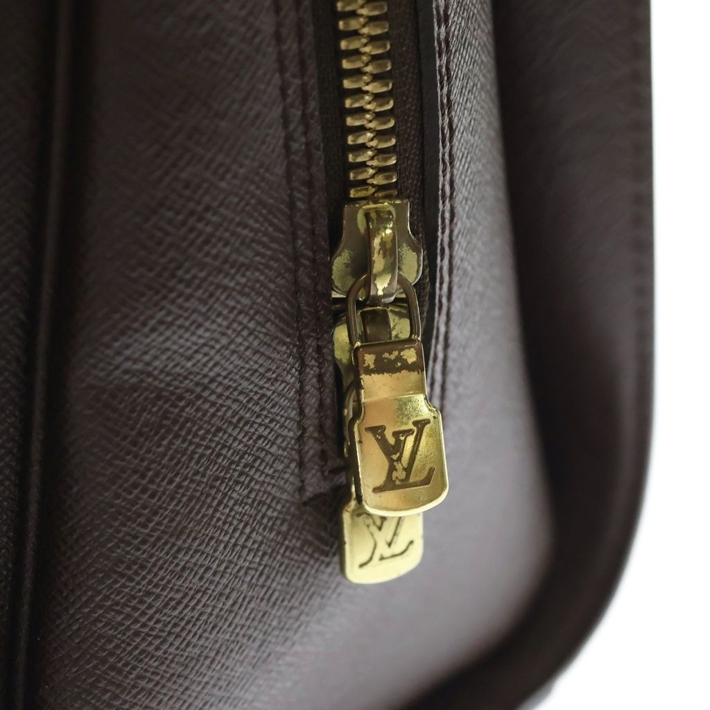 Louis Vuitton Damier Triana Leather Handbag Brown — view 7