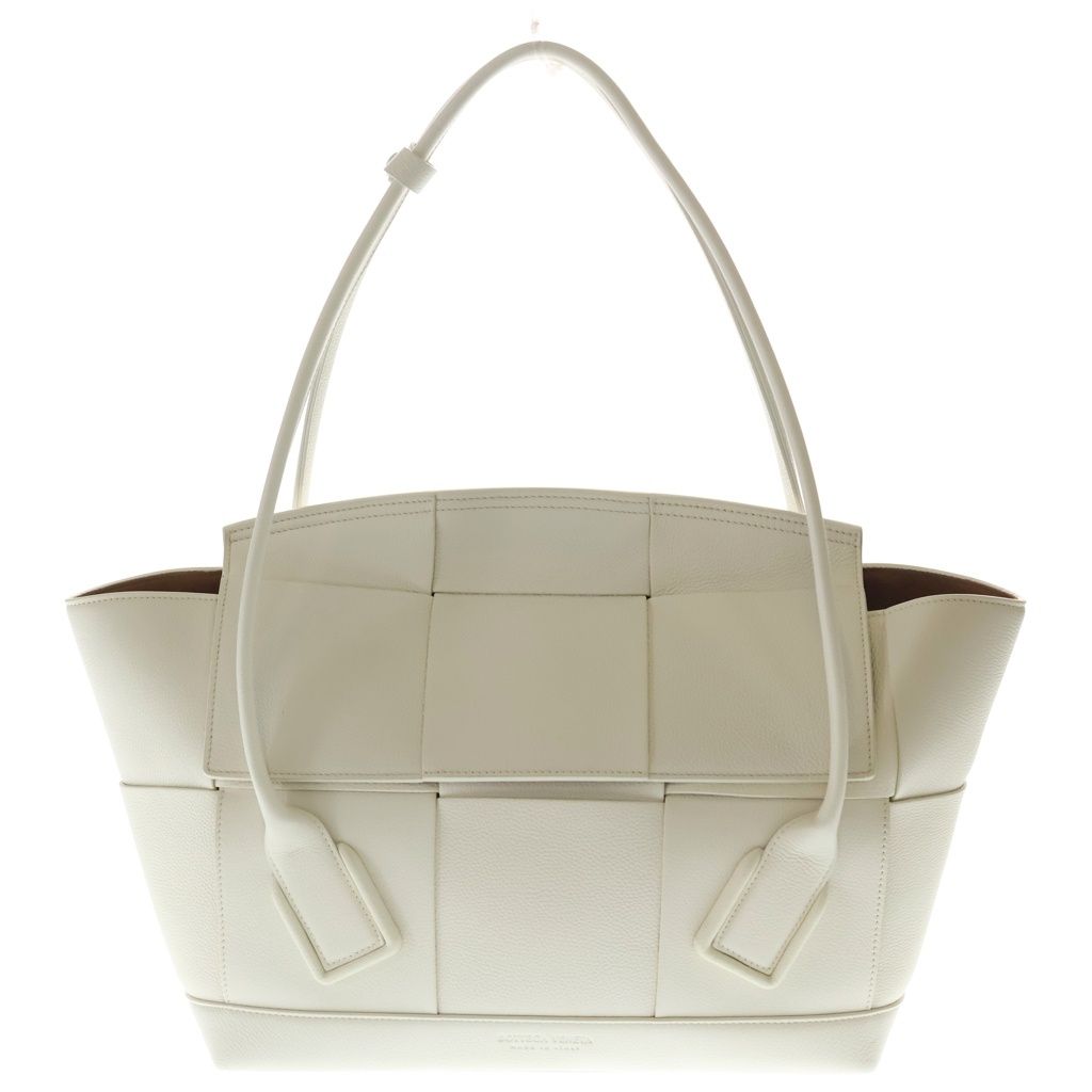 Bottega Veneta Maxi Intrecciato Arco Tote White Leather