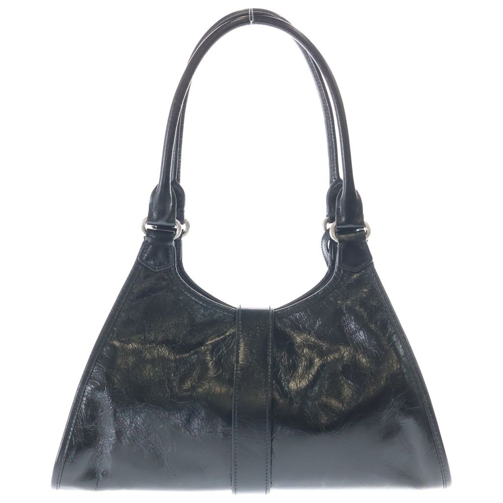 Prada Soft Luxe Handbag Black Leather Silver — view 2